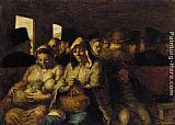 Honore Daumier The Third-class Carriage painting